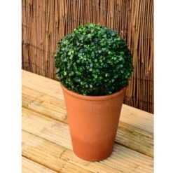 Solar Powered Topiary Ball - White LED 28cm -EcoPatio Shop 3069331 hanging topiary night edit1