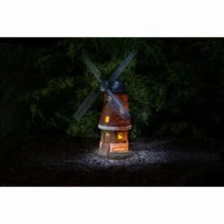 B&M Solar Powered Light & Motion Windmill -EcoPatio Shop 307136 solar powered light up windmill brick