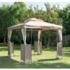 B&M Luxury Steel Framed Gazebo 2.5m - Taupe -EcoPatio Shop 318959 GAZEBO 1