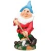 B&M Garden Gnome With Hoe 2 B&M Garden Gnome With Hoe -EcoPatio Shop 331446 garden gnome with hoe1