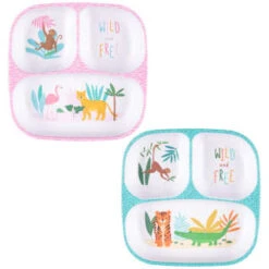B&M Little Safari Small Kids Platter - Pink 7 B&M Little Safari Small Kids Platter - Pink -EcoPatio Shop 334212 334213 small kids platter group