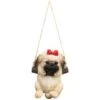 B&M Swinging Dog Garden Ornament - Shih Tzu 1 B&M Swinging Dog Garden Ornament - Shih Tzu -EcoPatio Shop 342057 swinging dogs bow