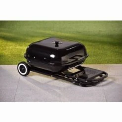 Folding Barbecue With Shelf -EcoPatio Shop 353343 folding bbq on wheels with shelf black