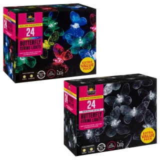 B&M 24 Solar LED Butterfly String Lights - White 5 B&M 24 Solar LED Butterfly String Lights - White - Image 3