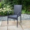 Bali Rattan Effect Stacking Chair 2 Bali Rattan Effect Stacking Chair -EcoPatio Shop 353601 bali black rattan stack chair