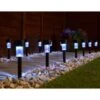 Solar Powered Black Post Lights - Cool White 15pk -EcoPatio Shop 353602 15pk solar powered black post lights cool white led