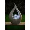 Garden Sculpture With Solar Crackle Ball 2 Garden Sculpture With Solar Crackle Ball -EcoPatio Shop 353674 garden sculpture with solar crackle ball grey