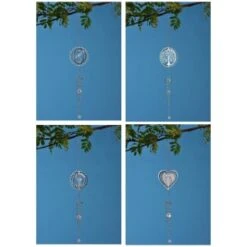 B&M 3D Shiny Spiral Wind Spinner With Crystals - Dragonfly -EcoPatio Shop 353718 3d shiny windspinner group