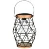 B&M Metal Hexagonal Solar Lantern - Copper -EcoPatio Shop 353880 24cm metal hexagonal solar lantern copper trim 2