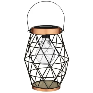 B&M Metal Hexagonal Solar Lantern - Copper 3 B&M Metal Hexagonal Solar Lantern - Copper