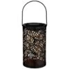 Tropical Cutout Solar Lantern - Black -EcoPatio Shop 353884 black tropical cut out lantern