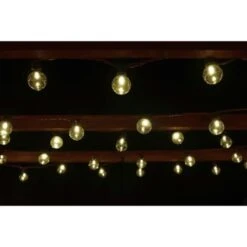 Solar Powered Bulb String Lights 50pk - Warm White -EcoPatio Shop 366396 50pk clear bulb string lights warm white1