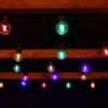 Solar Powered Bulb String Lights 50pk - Multicolour -EcoPatio Shop 366397 50 solar powered bulb string lights multi colour led