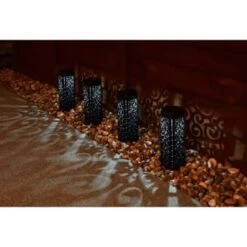 Solar Powered Bali Design Post Light 4pk -EcoPatio Shop 366409 4pk bali design post lights 2