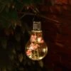 Floral Solar Hanging Bulbs - Pink Flower -EcoPatio Shop 366424 floral solar hanging bulbs pink flower