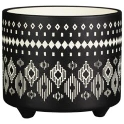 B&M Urban Eden Embossed Footed Planters 3pk - Black -EcoPatio Shop 366531 3pk urban eden plant pot on tripod stand black 2