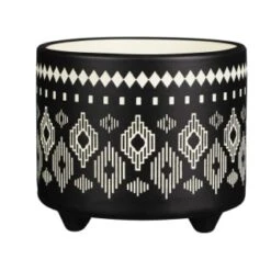 B&M Urban Eden Embossed Footed Planters 3pk - Black -EcoPatio Shop 366531 3pk urban eden plant pot on tripod stand black 3