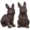 B&M Garden Rabbit Ornaments 2pk - Cast Iron Effect 2 B&M Garden Rabbit Ornaments 2pk - Cast Iron Effect -EcoPatio Shop 366608 2pk rabbit garden ornaments iron effect