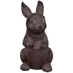 B&M Garden Rabbit Ornaments 2pk - Cast Iron Effect -EcoPatio Shop 366608 2pk rabbit garden ornaments iron effect 2