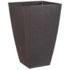 B&M Rattan Effect Planter 55m - Brown -EcoPatio Shop 369862 brown rattan effect planter 55cm