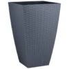 B&M Rattan Effect Planter - Grey -EcoPatio Shop 369863 55cm grey rattan effect planter