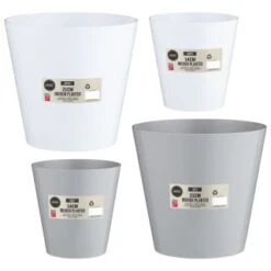 Indoor Planter 21cm - White -EcoPatio Shop 369890 369891 369892 369893 21cm indoor planter grey 1
