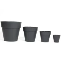 B&M Soho Pot Planter - Charcoal 38cm -EcoPatio Shop 378389 385058 381595 soho planter charcoal 38cm 28cm 17cm 3 1