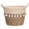 B&M Natural Basket Planter With Fringing -EcoPatio Shop 379209 island paradise natural basket planter with fringing