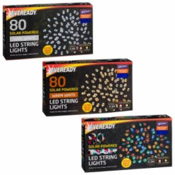 Eveready Solar Powered LED String Lights 80pk - Warm White -EcoPatio Shop 379212 379213 379215 80pk eveready led string lights main 2