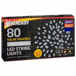 Eveready Solar Powered LED String Lights 80pk - Cool White -EcoPatio Shop 379212 80pk eveready led string lights cool white 2