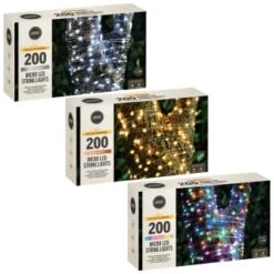Solar Powered Micro LED Lights 200pk - Warm White -EcoPatio Shop 379225 379228 379230 200 solar powered micro led string lights group