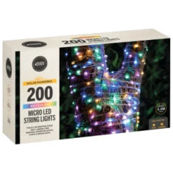 Solar Powered Micro LED Lights 200pk - Multicolour -EcoPatio Shop 379230 200 solar powered micro led string lights multi colour 2
