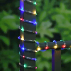 Solar Powered 10m Micro LED Rope Light - Multicolour -EcoPatio Shop 379269 10m tube string light 100 multi colour leds