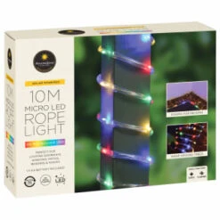 Solar Powered 10m Micro LED Rope Light - Multicolour -EcoPatio Shop 379269 mason and jones 10m micro led rope lights multicolour 4