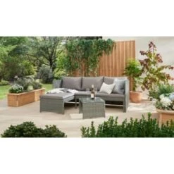 Sorrento Reversible Rattan Effect Corner Sofa Set 2pc -EcoPatio Shop 379294 379446 sorrento reversible rattan corner set 2