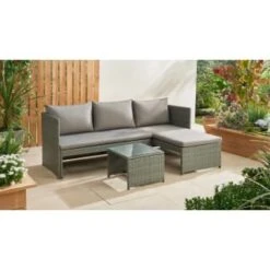 Sorrento Reversible Rattan Effect Corner Sofa Set 2pc -EcoPatio Shop 379294 379446 sorrento reversible rattan corner set 3