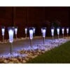 Solar Powered Stainless Steel Post Lights - Cool White 15pk -EcoPatio Shop 379320 15pk solar powered stainless steel post lights cool white led