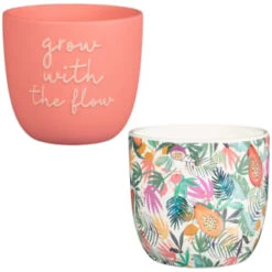 B&M Superbloom Sun Ceramic Plant Pots 3pk - Floral 13 B&M Superbloom Sun Ceramic Plant Pots 3pk - Floral -EcoPatio Shop 379332 3pk superbloom ceramic plant pots group