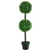 Solar Powered Two Ball Topiary Tree - White LED 93cm -EcoPatio Shop 379353 93cm solar powered two ball topiary tree 40 cool white led