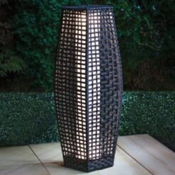 Bali Solar Powered Floor Lamp - Black 69cm