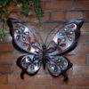 Solar Powered Metal Jewelled Butterfly Wall Art -EcoPatio Shop 379433 solar powered metal jewelled butterfly wall art cool white leds 2