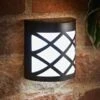 Solar Powered Kensington Wall Lights - Black 4pk -EcoPatio Shop 379452 4pk solar powered kensington black fence wall lights cool white leds
