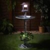 4-in-1 Bird Bath With Planter & Solar Light - Pewter 1 4-in-1 Bird Bath With Planter & Solar Light - Pewter -EcoPatio Shop 379482 4 in 1 pewter bird bath feeder solar light planter 2