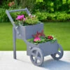 Wooden Market Stall Planter - Grey -EcoPatio Shop 379569 grey wooden market stall planter 2