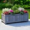 Wooden Oblong Folding Planter - Grey -EcoPatio Shop 379570 grey wooden oblong folding planter