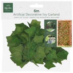 B&M Artificial Decorative Ivy & Eucalyptus Garland 6m -EcoPatio Shop 379980 artifical decorative ivy gerland 6m