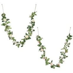 Artificial Rose Garland 180cm - Pink -EcoPatio Shop 379984 180cm rose garland peach group
