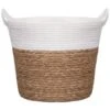 B&M Natural Planter Basket With Handles -EcoPatio Shop 380056 natural planter basket with handles and plastic liner