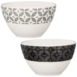 B&M Urban Print Dip Bowl - White -EcoPatio Shop 381058 urban print dip bowl main