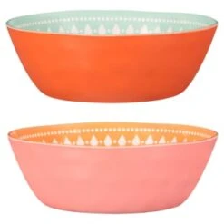 B&M Bloom Print Picnic Bowl - Pink 7 B&M Bloom Print Picnic Bowl - Pink -EcoPatio Shop 381069 bloom print bowl main